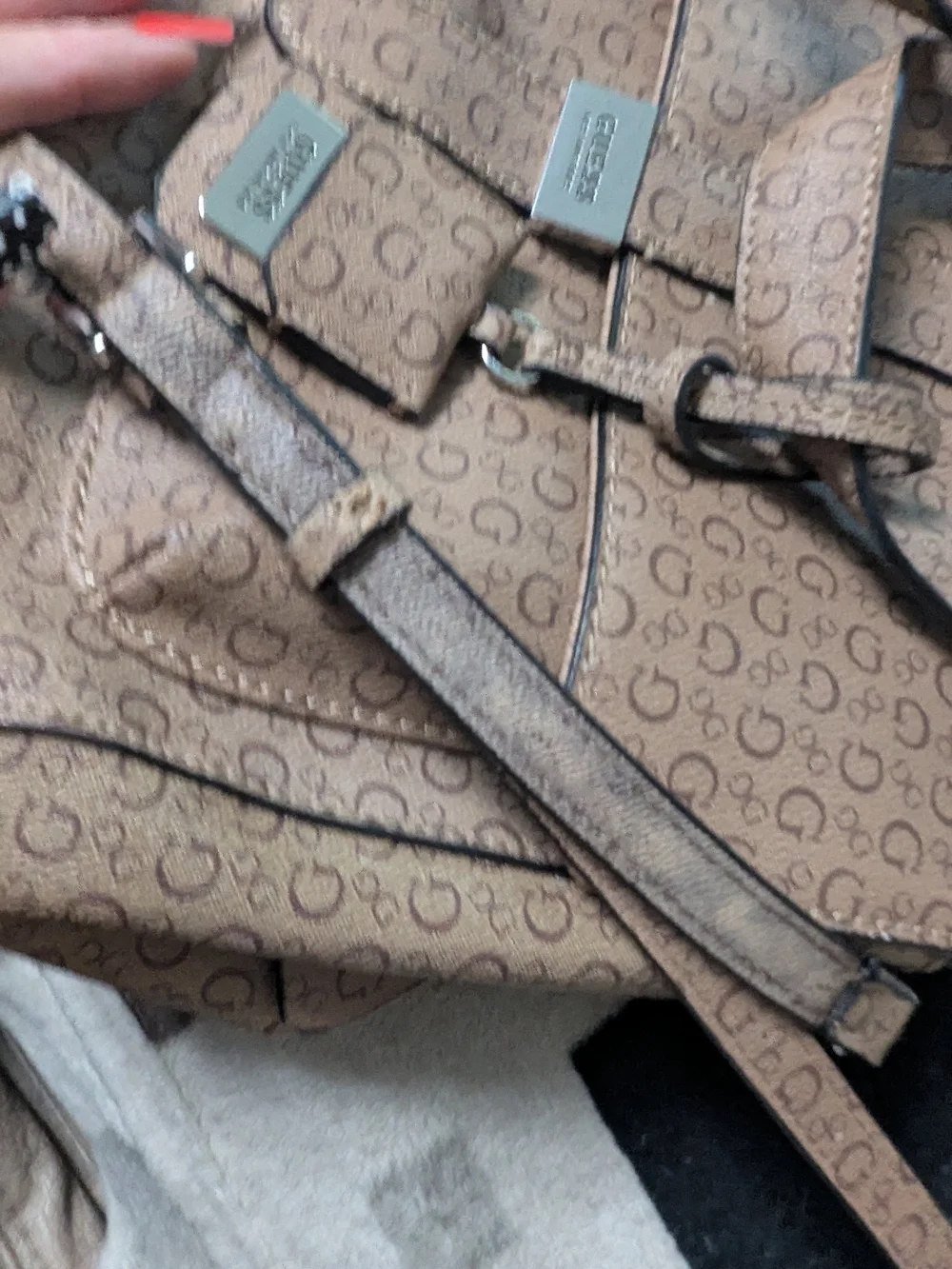 Guess tan satchel